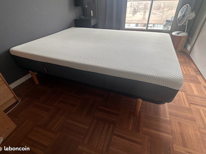Matelas Emma 140x190 + sommier à lattes avec pieds (image 2)