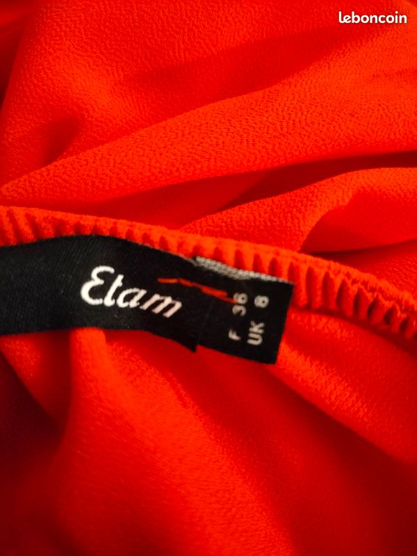 Robe Rouge Etam Taille 42 - Style Chasuble Sans Manches - Occasion Excellent état