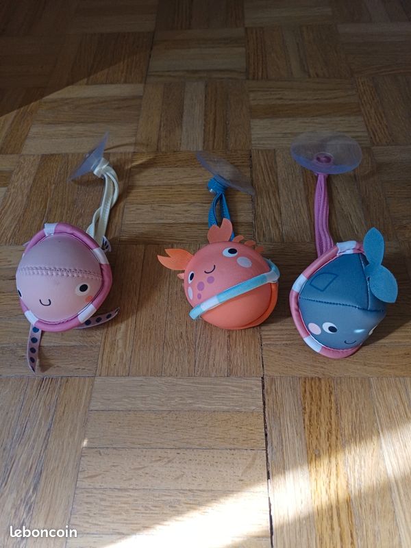 Jouets Sensoriels à Ventouse Joyin - 3 Toupies Animaux Pour Bain Et Voyage, Bébé 1 An Et Plus (cadeau Garçon/fille)