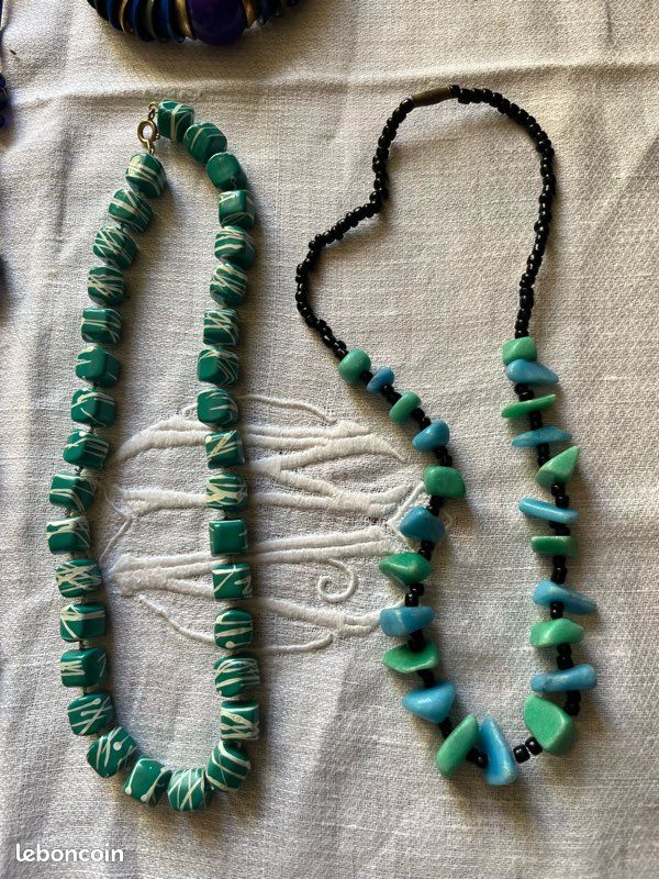 Lot De 7 Colliers Vintage - Années 80/90, Occasion, Styles Variés