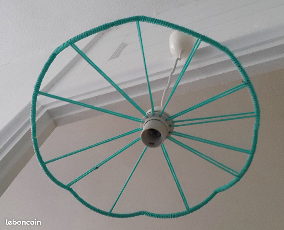 Suspension filaire turquoise soleil (image 5)