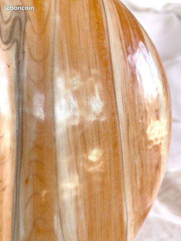 Grand double vase joint en porcelaine chinoise en style faux-bois circa 1910 (image 9)