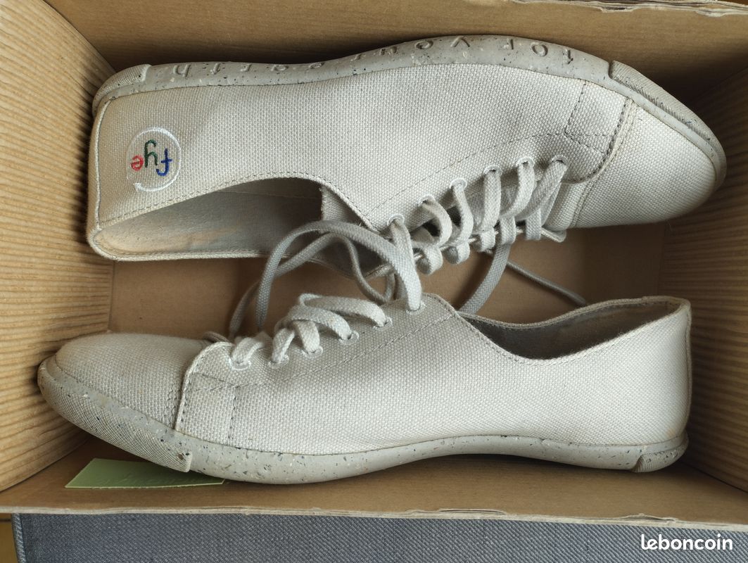 Tennis beige marque Fye taille 38 matières bio neuves (image 2)