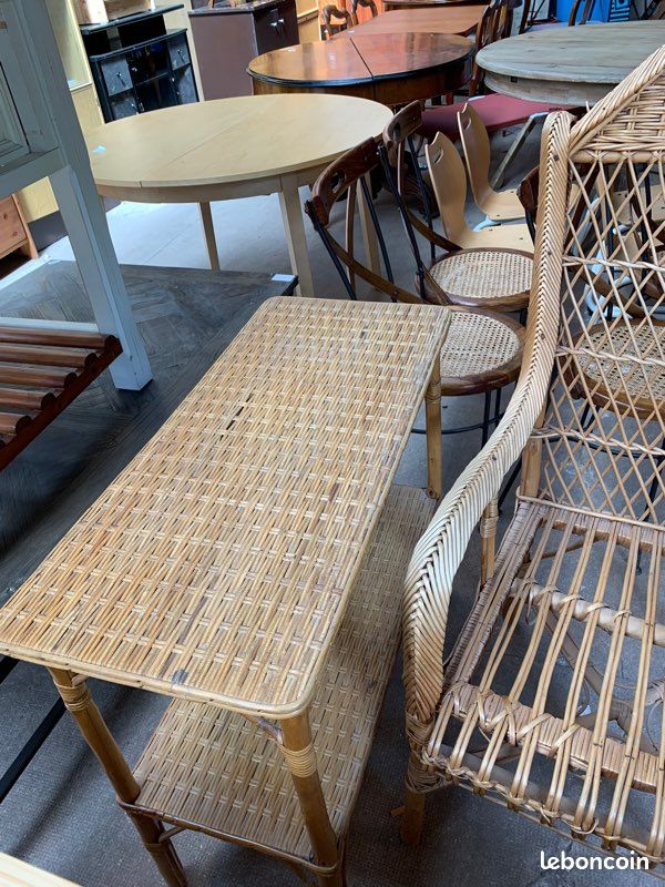 Grand fauteuil en rotin original (image 4)