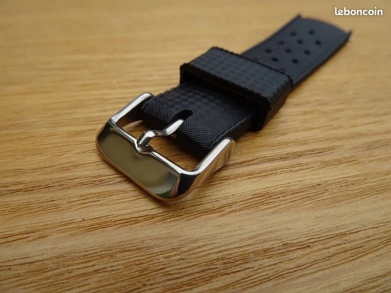 Bracelet De Montre En Silicone Noir 20mm - Marque OnWatch - Pour Sport Et Quotidien