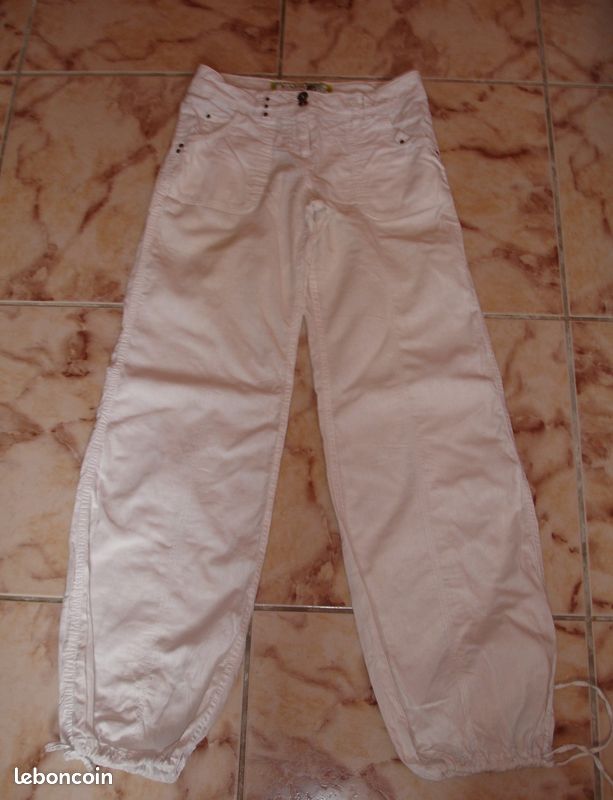 Pantalon femme blanc neuf 34 cache cache (image 1)