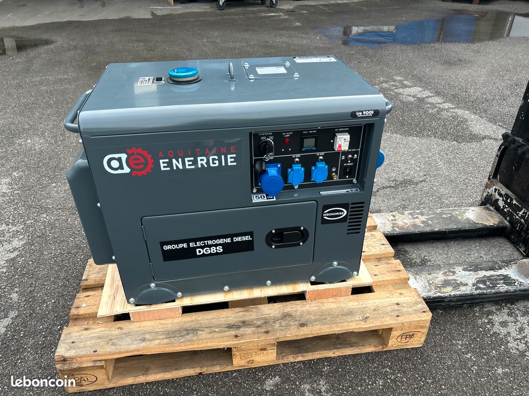Groupe électrogène diesel insonorisé 7200W DG8S Démarrage automatique (image 1)
