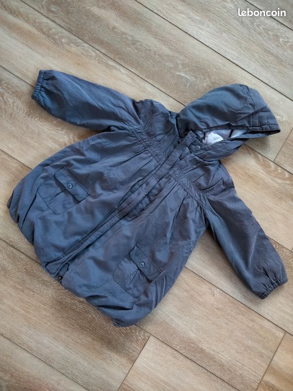 Manteau hiver violet fille 3 ans Okaïdi (image 1)