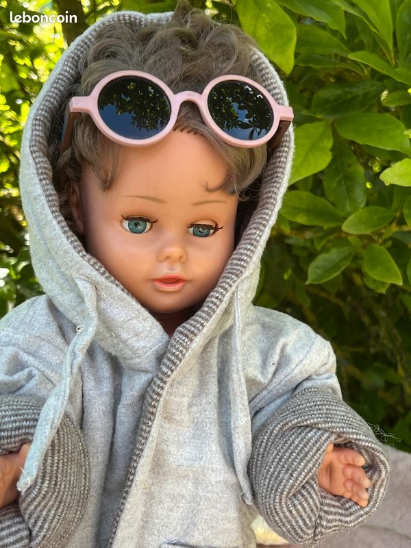 Jouet Ancien Poupée ancienne Raynal bébé vintage 1950 yeux dormeurs 50 cm