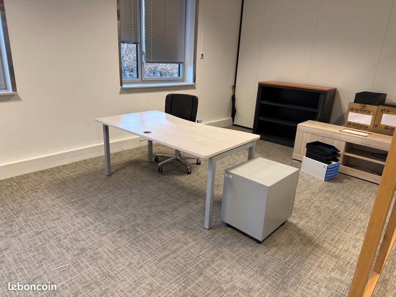 Pack bureau professionnel 160x80 + fauteuil + caisson (image 1)