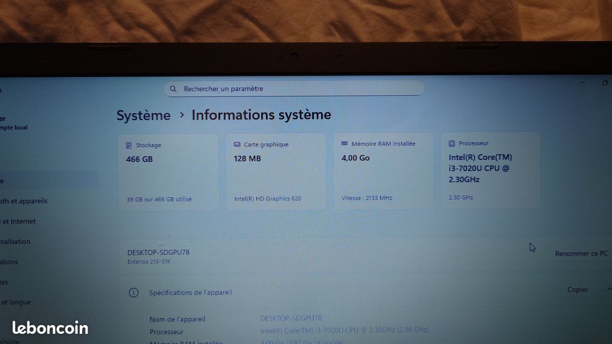 Unité ou Lot PC portable notebook ACER EXTENSA 215 15,6" I3 2,3ghz 4go 500 hdd (image 6)