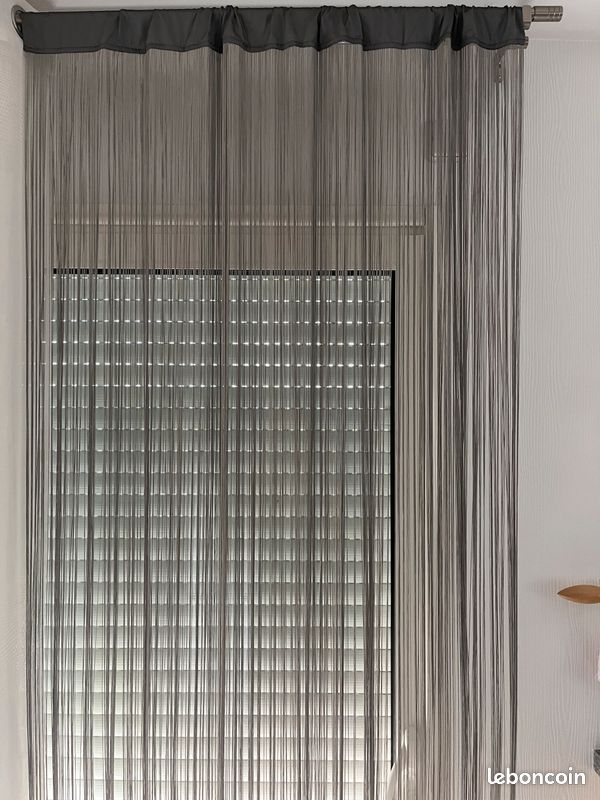 Rideau fil gris argent 1,10x 2,40 m (image 2)