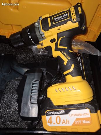 SundpeyPRO Perceuse Visseuse Sans Fil 21V - 120Nm, Moteur Brushless, Coffret Rouge Métal