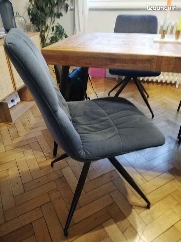 Lot de 2 chaise en velours gris Drawer (image 1)