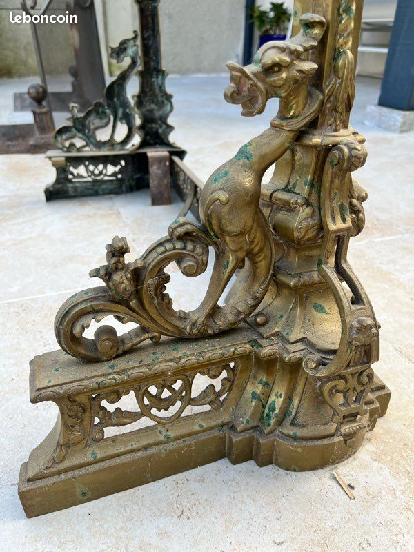 Chenets de cheminée en bronze (image 2)