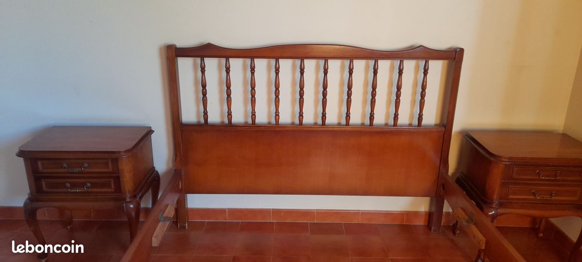 Cadre lit merisier (image 1)