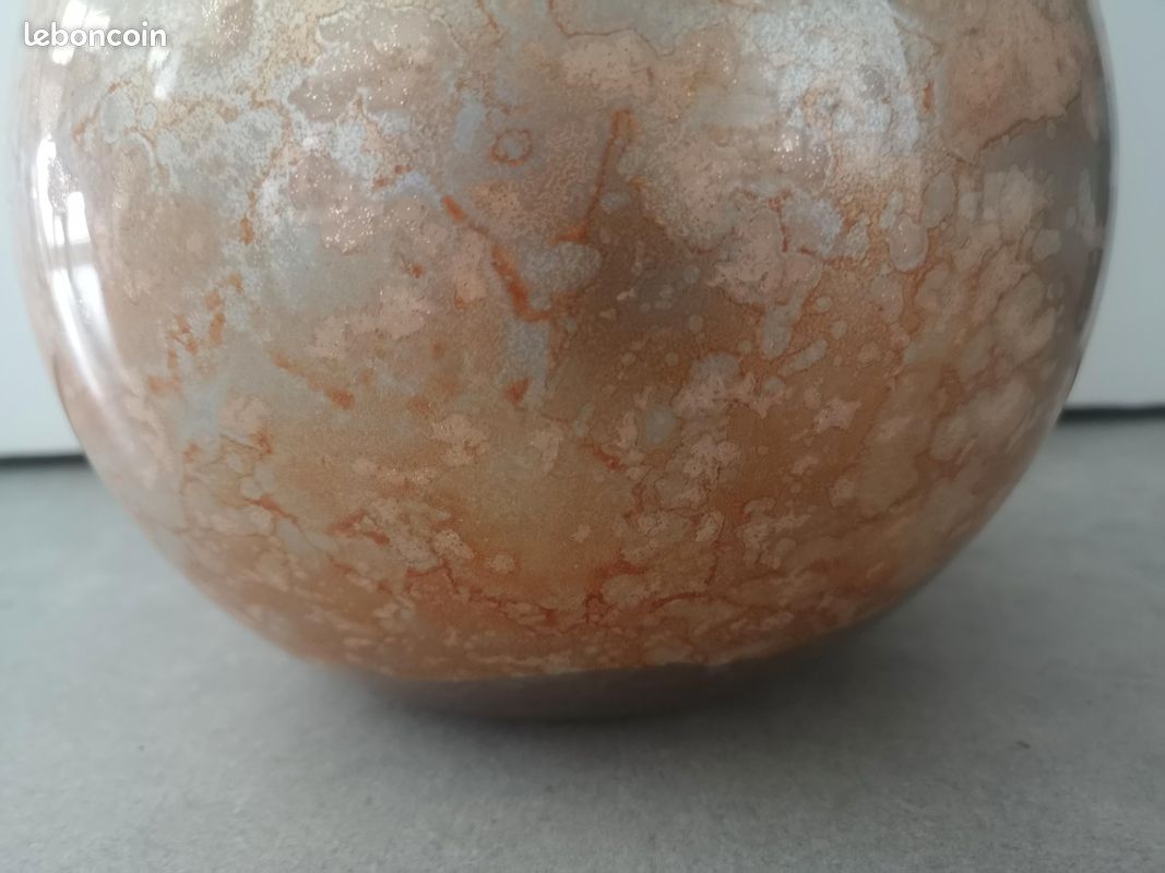 Vase forme boule en verre fait main Jean Noël Bouillet laque oceanie (image 3)