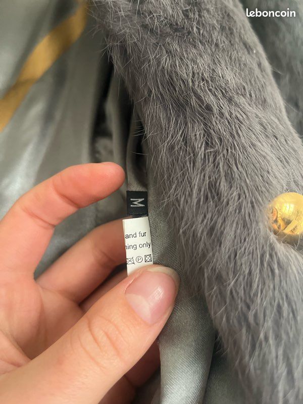 Manteau en fourrure de lapin grise (image 16)