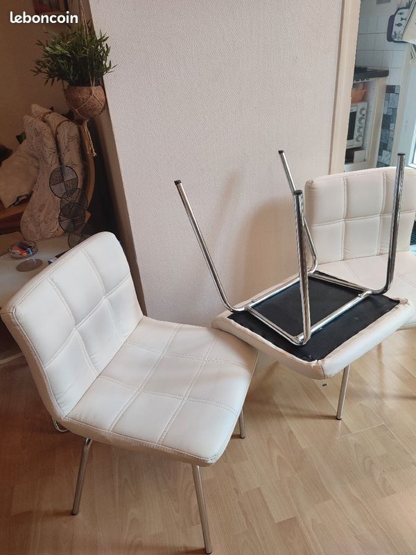 4 chaises blanches en skai (image 2)