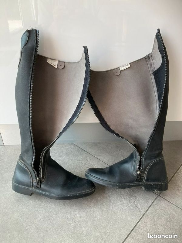 Bottes D'équitation Hautes Middleburg 82107 Noires, Taille 10 XW, Fermeture éclair