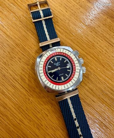 Montre Vintage Cupillard Rieme Automatique Day-Date - Environ 1970, Acier, Cadran Beige, État Fonctionnel