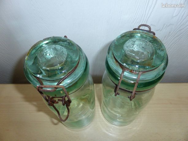 ANCIEN BOCAL LA Lorraine chardon 1 litre forme bouteille verre épais H