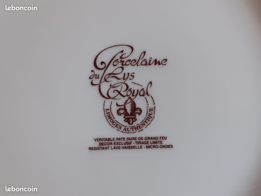 Saladier luxe porcelaine grand feu du lys royal (image 7)