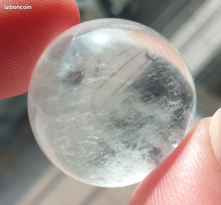17.2gr 23.1mm sphère (boule) en cristal de roche de Madagascar pierre naturelle sculptée (image 16)