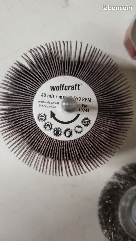 Roue Abrasive à Lamelles Wolfcraft 80mm - Grain 80 Pour Perceuse