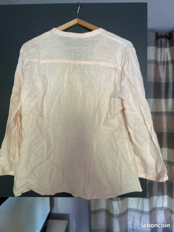 Chemise saumon en lin 46 (image 2)