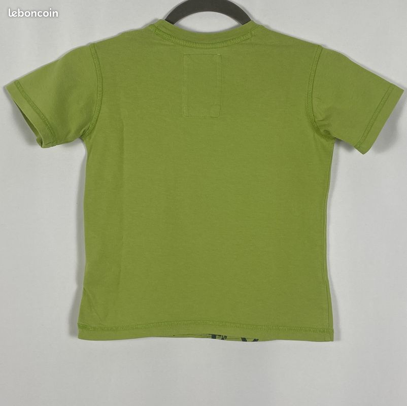 T-shirt Garçon Vert Géométrique Marks And Spencer Coton - Taille 9-10 Ans, Col Rond