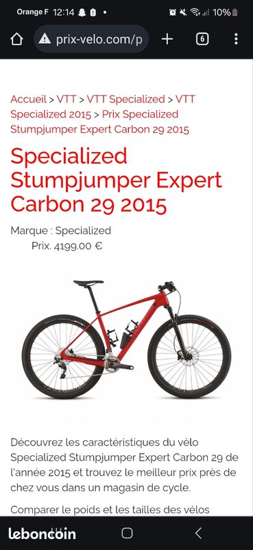 Vtt Specialized Stumpjumper Expert Vélos