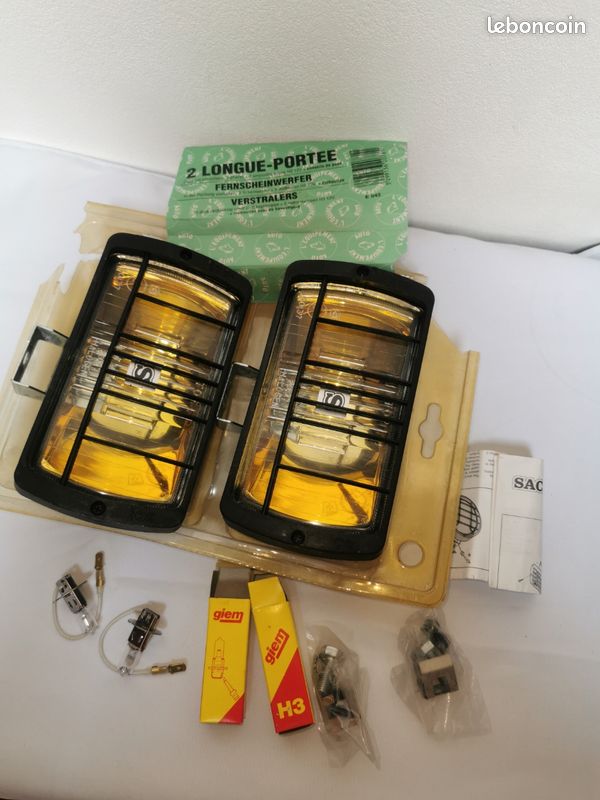 Paire de longues portées Sacex H3 12 V – Jaunes – Avec supports et ampoules (image 1)