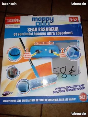 SEAU ESSOREUR BALAI EPONGE MOPPY DUO