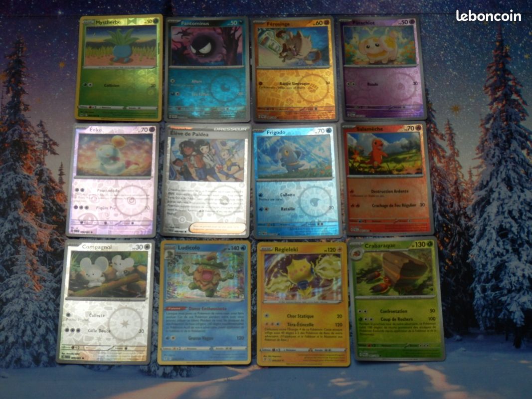 Lot de Cartes Pokémon BRILLANTES / REVERSES / HOLOS RARES (image 1)