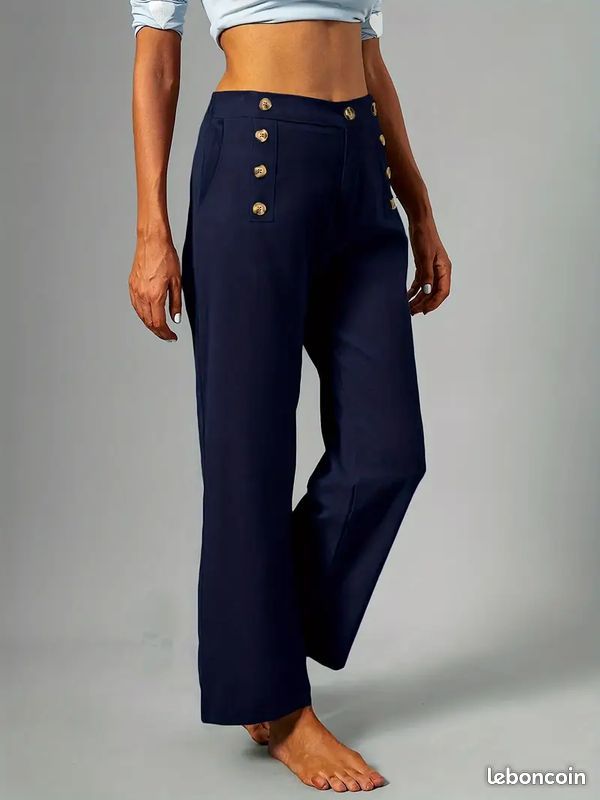 Pantalon clouté Cartonnier pantalon taille 2 couleur marine neuf avec