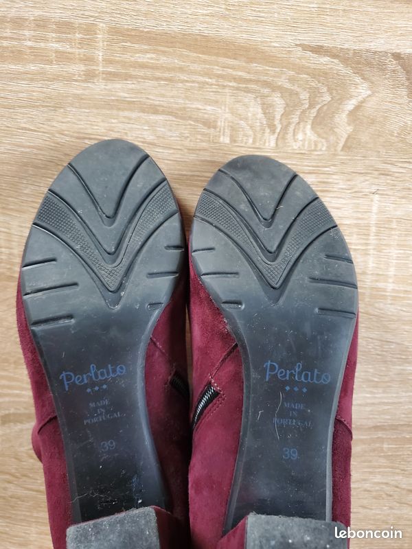 Bottines Vintage Xavier Danaud Paris Années 80 - Taille 38 En Daim Bordeaux, Talon Aiguille 10 Cm, Neuves