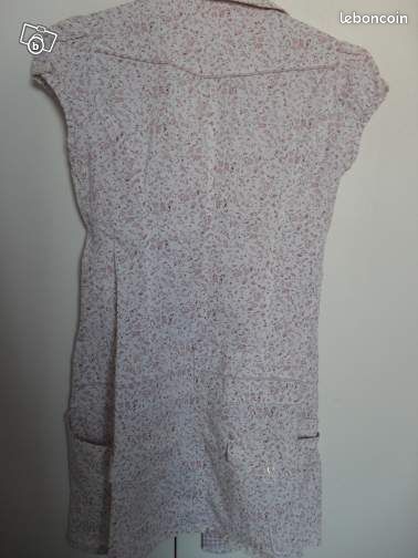 Robe tunique fleurie rose et blanche Comme neuve (image 2)