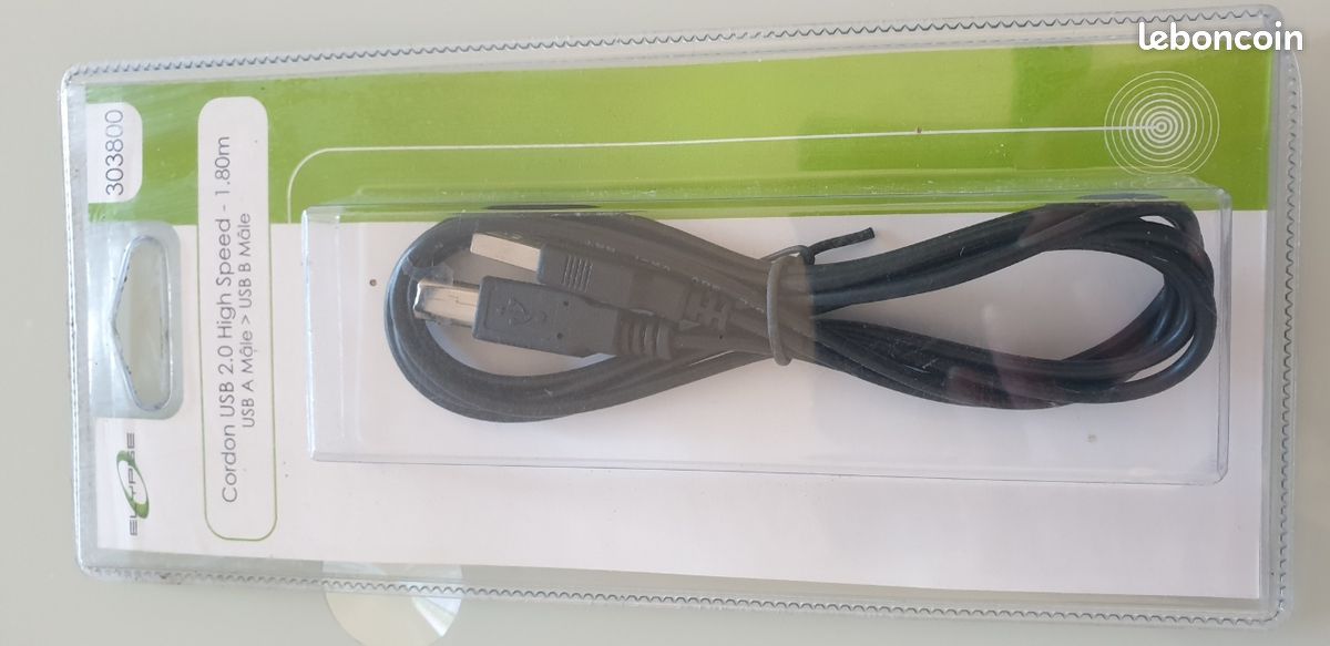 Cordon usb 2.0 high speed USB A vers USB B neuf (image 1)