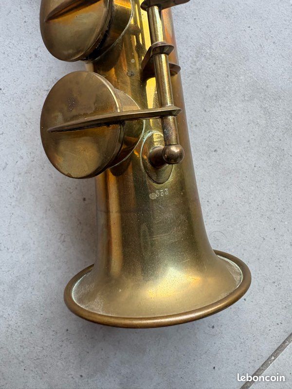Saxophone Soprano Droit Ancien Couesnon & Cie Monopole 1924 - Instrument de Musique Vintage à Restaurer (image 7)