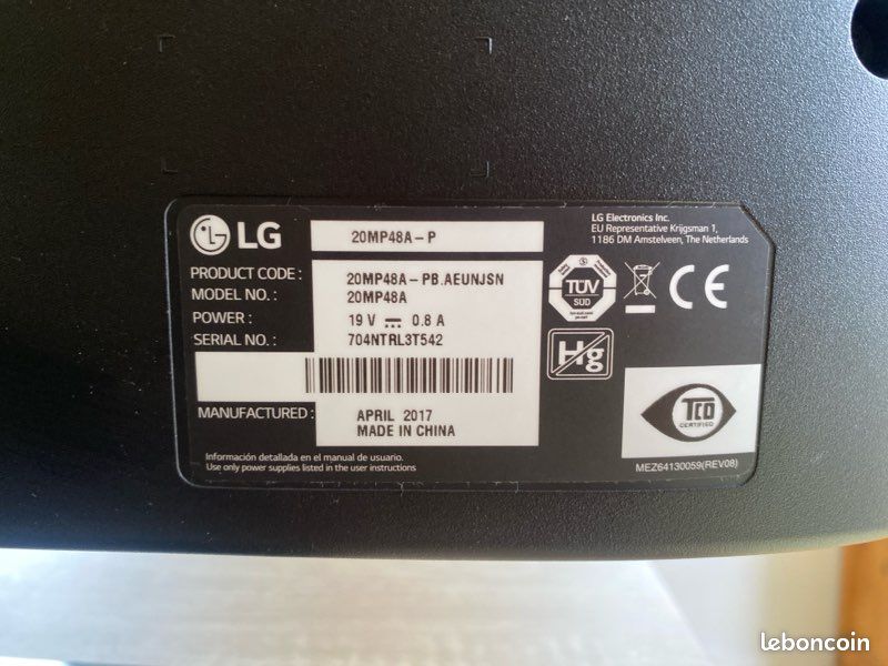 Écran LG 19,5 pouces (49cm) (image 2)