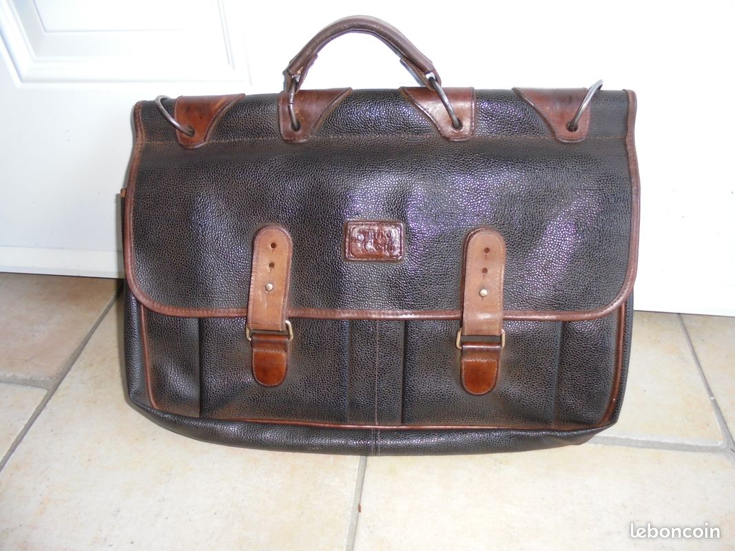 Cartable,sacoche vintage en cuir Bruno Conti (image 1)