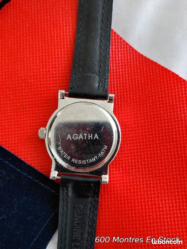 Montre Bracelet Vintage Agatha Paris Acier & Cuir - Occasion