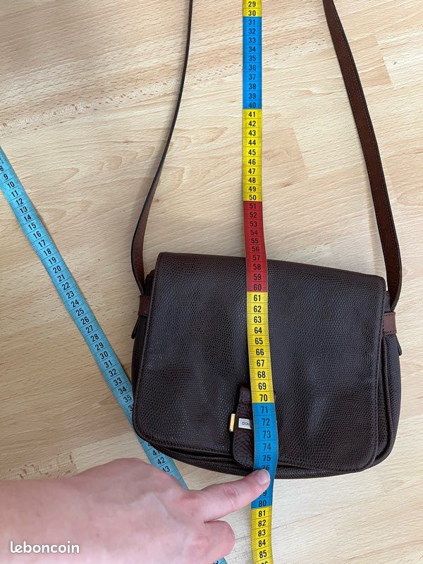 Sac Vintage Courrèges En Cuir Marron - Bandoulière, Fabrication Française