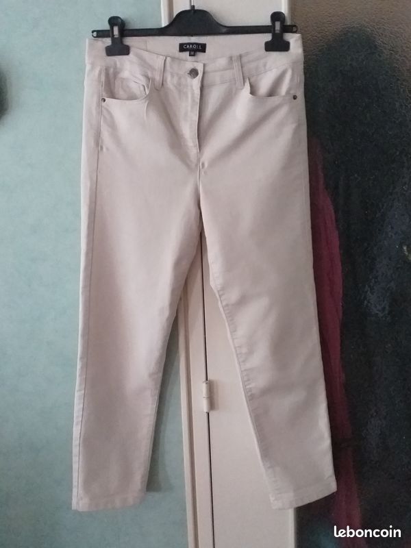 Pantalon Caroll beige taille 38 excellent état (image 1)