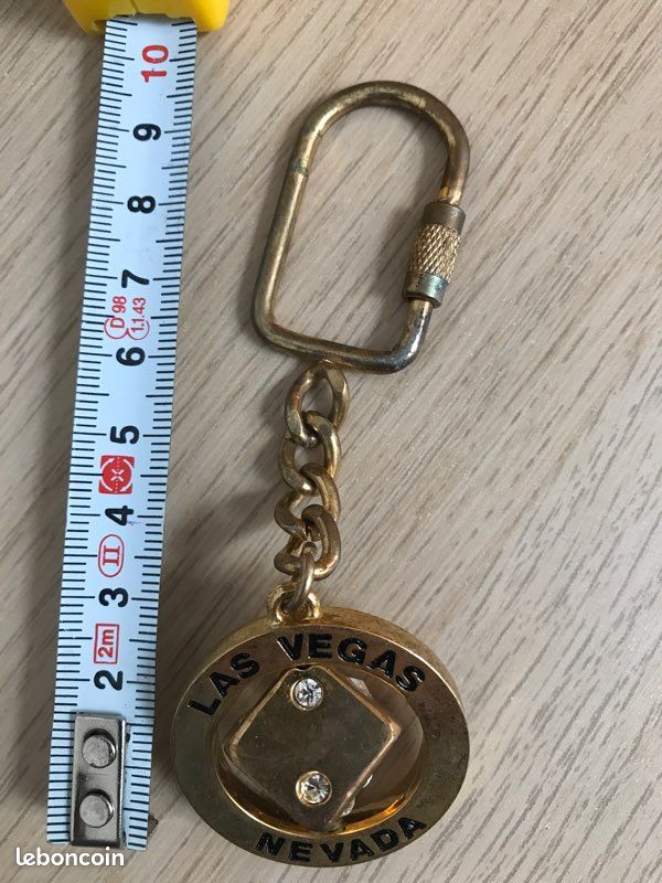 Porte-clés Vintage Las Vegas Blackjack - En émail Métal - Occasion En Bon état