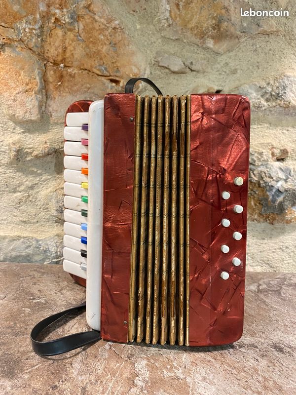 ANCIEN ACCORDEON POUR ENFANT BONTEMPI / fonctionne / 1960/70 TBE EUR 18