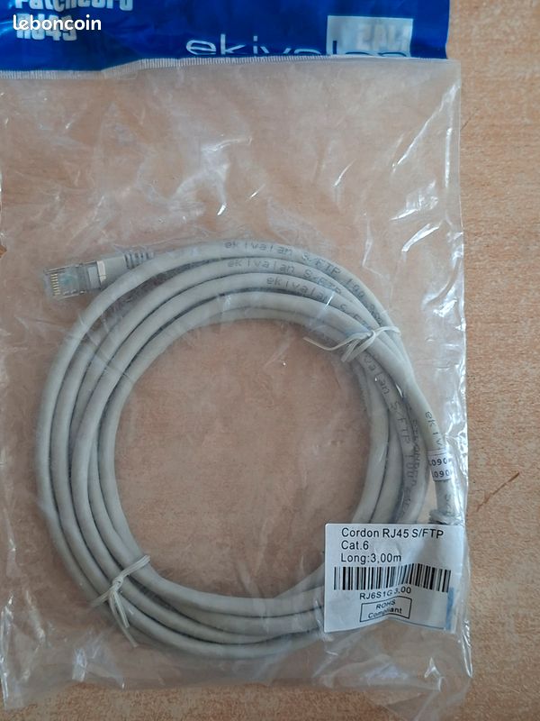 Câbles réseau RJ45 CAT 6 - Longueur 3m (image 1)