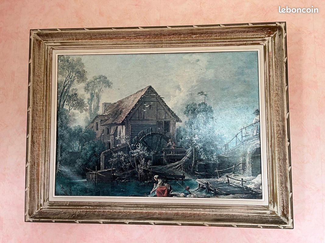 Cadre + reproduction sur toile F. Boucher (image 1)