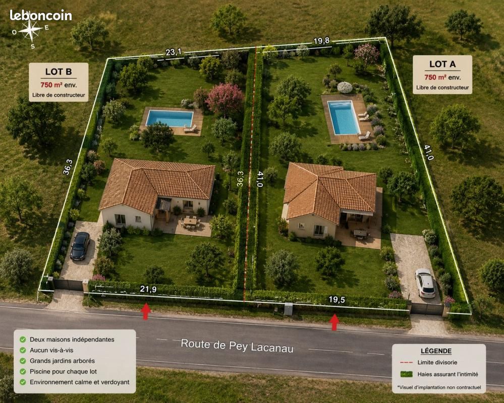 Terrain 750 m² Gaillan En Medoc · à Gaillan-en-Médoc · 49 000 €